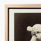 Bust of Greek Slave - Hiram Powers Art Print / Canvas Minimalist Wooden-framed Monochrome Depiction Classical Sculpture’s, Young Woman