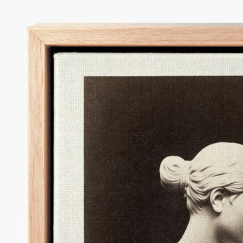 Bust of Greek Slave - Hiram Powers Art Print / Canvas Minimalist Wooden-framed Monochrome Depiction Classical Sculpture’s, Young Woman