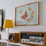 Butterflies - Kamisaka Sekka Chō Senshu Art Print / Canvas, Kamisaka Sekka’s Vibrant Butterflies, Japan’s Artistic Renaissance, Chō Senshu