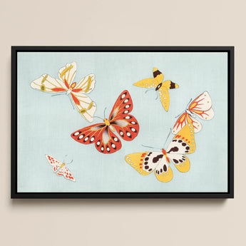 Butterflies - Kamisaka Sekka Chō Senshu Art Print / Canvas, Kamisaka Sekka’s Vibrant Butterflies, Japan’s Artistic Renaissance, Chō Senshu