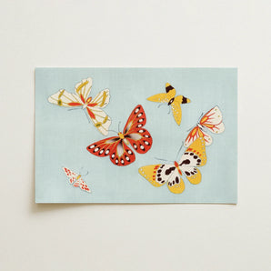 Butterflies - Kamisaka Sekka Chō Senshu Art Print / Canvas, Kamisaka Sekka’s Vibrant Butterflies, Japan’s Artistic Renaissance, Chō Senshu