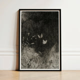 Black-framed Artwork Monochromatic Print Delicate Butterflies Wild Grasses William Baxter Closson, Art, Meadow Stems