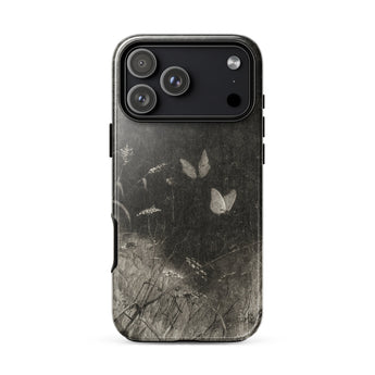 Butterflies - William Baxter Closson Phone Case Iphone 17 Pro Max / Gloss Black Phone Case Distressed Monochrome Design Butterflies Grass