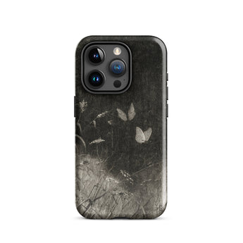 Butterflies - William Baxter Closson Phone Case Iphone 15 Pro / Gloss Black Phone Case Distressed Vintage-style Design Delicate White