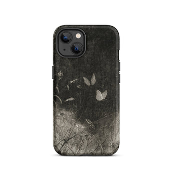 Butterflies - William Baxter Closson Phone Case Iphone 13 / Matte Black Phone Case Distressed Vintage-style Design Delicate White William