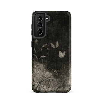 Butterflies - William Baxter Closson Phone Case Samsung Galaxy S21 Fe / Matte Black Phone Case Monochrome Design Delicate Butterflies Among