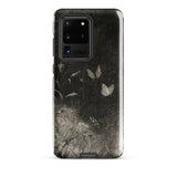 Butterflies - William Baxter Closson Phone Case Samsung Galaxy S20 Ultra / Gloss Black Phone Case Monochrome Design Delicate White