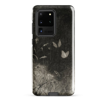 Butterflies - William Baxter Closson Phone Case Samsung Galaxy S20 Ultra / Gloss Black Phone Case Monochrome Design Delicate White