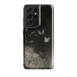 Butterflies - William Baxter Closson Phone Case Samsung Galaxy S21 Ultra / Gloss Black Phone Case Monochrome Design Butterflies Wildflowers