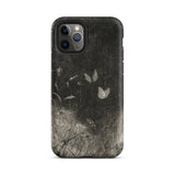 Butterflies - William Baxter Closson Phone Case Iphone 11 Pro / Matte Black Phone Case Monochrome Illustration Butterflies Wild Grasses