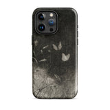 Butterflies - William Baxter Closson Phone Case Iphone 15 Pro Max / Gloss Black Phone Case Monochrome Illustration Butterflies Wild Grasses