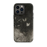 Butterflies - William Baxter Closson Phone Case Iphone 14 Pro Max / Matte Black Phone Case Monochrome Illustration Butterflies Wild Grasses
