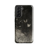 Butterflies - William Baxter Closson Phone Case Samsung Galaxy S21 Fe / Gloss Black Phone Case Monochrome Illustration Butterflies Wild