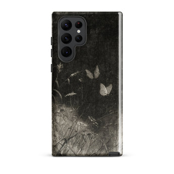 Butterflies - William Baxter Closson Phone Case Samsung Galaxy S22 Ultra / Gloss Black Phone Case Monochrome Illustration Butterflies Grass