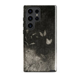 Butterflies - William Baxter Closson Phone Case Samsung Galaxy S23 Ultra / Gloss Black Phone Case Monochrome Illustration Two Butterflies