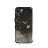 Butterflies - William Baxter Closson Phone Case Iphone 14 / Gloss Black Phone Case Monochrome Illustration Butterflies Wildflowers William