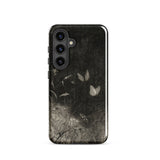 Butterflies - William Baxter Closson Phone Case Samsung Galaxy S24 / Gloss Black Phone Case Monochrome Illustration Butterflies Wildflowers
