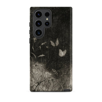 Butterflies - William Baxter Closson Phone Case Samsung Galaxy S23 Ultra / Matte Black Phone Case Monochrome Illustration Butterflies