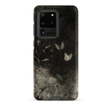 Butterflies - William Baxter Closson Phone Case Samsung Galaxy S20 Ultra / Matte Black Phone Case Textured Vintage-style Illustration White