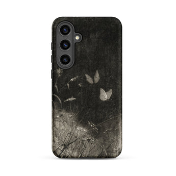 Butterflies - William Baxter Closson Phone Case Samsung Galaxy S24 Plus / Matte Black Phone Case Vintage-style Illustration Two White