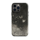 Butterflies - William Baxter Closson Phone Case Iphone 13 Pro Max / Gloss Dark Gray Textured Phone Case Subtle Monochromatic Illustration