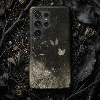 Butterflies - William Baxter Closson Phone Case Dark Textured Phone Case Delicate White Butterfly Plant William Baxter, Wild Grasses Bow,
