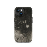 Butterflies - William Baxter Closson Phone Case Iphone 15 / Matte Dark Textured Phone Case Subtle Monochromatic Illustration Delicate