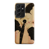 Butterfly Effect - Surreal Metamorphosis Art Phone Case Samsung Galaxy S21 Ultra / Matte Sleek Beige Phone Case Stylized Black-winged