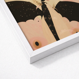 Framed Art Print Stylized Illustration Two Figures Black Surreal Metamorphosis, Butterfly Effect