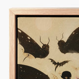 Framed Canvas Artwork Black Winged Creatures Eyes Textured Surreal Metamorphosis Art, Print, Butterfly Effect