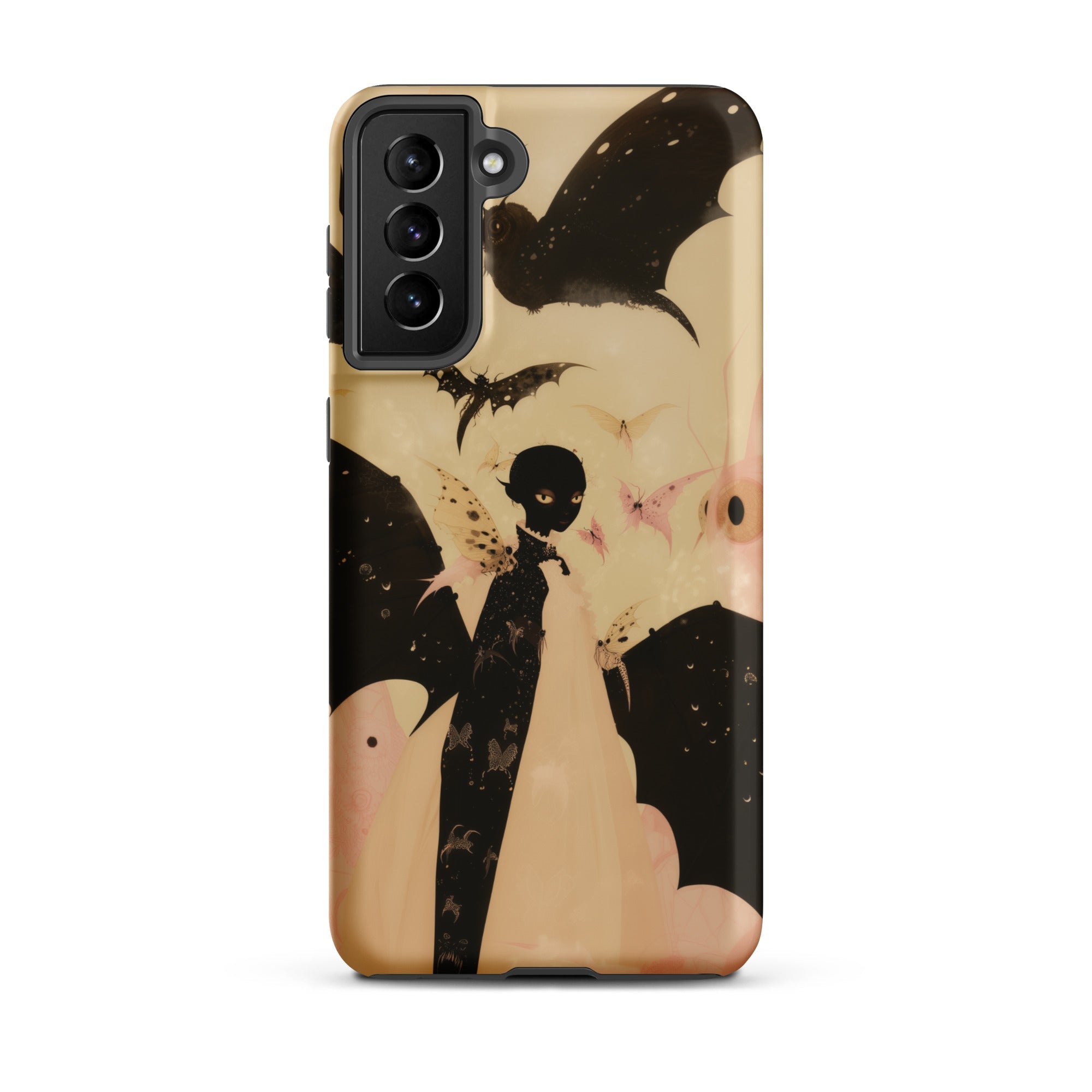 Butterfly Effect Surreal Metamorphosis Art Samsung Case, Galaxy S21 Plus / Matte, Phone Case Stylized Dark Art Illustration Bats Mysterious