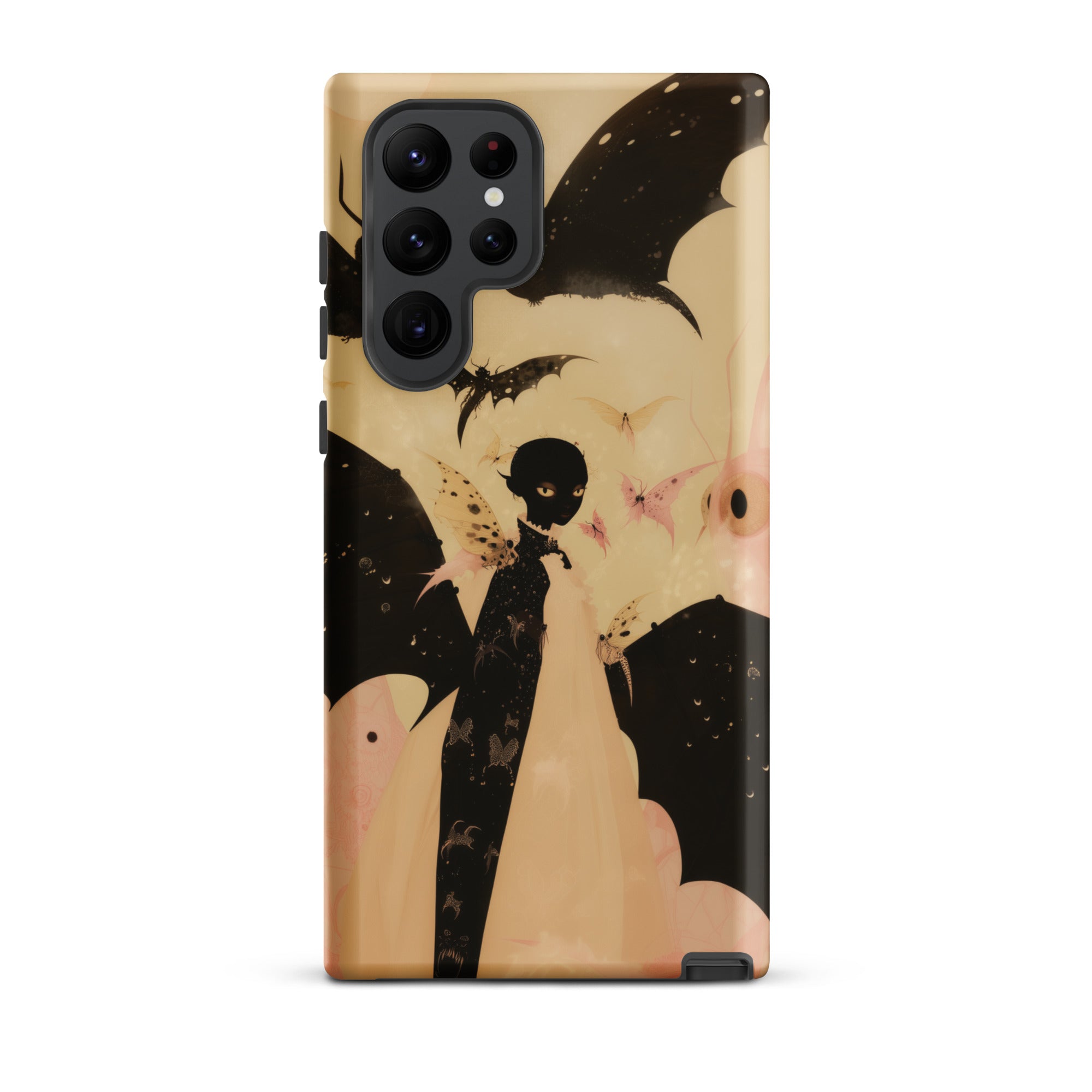 Butterfly Effect Surreal Metamorphosis Art Samsung Case, Galaxy S22 Ultra / Matte, Smartphone Case Gothic Style Art Print Figure Wings Bats
