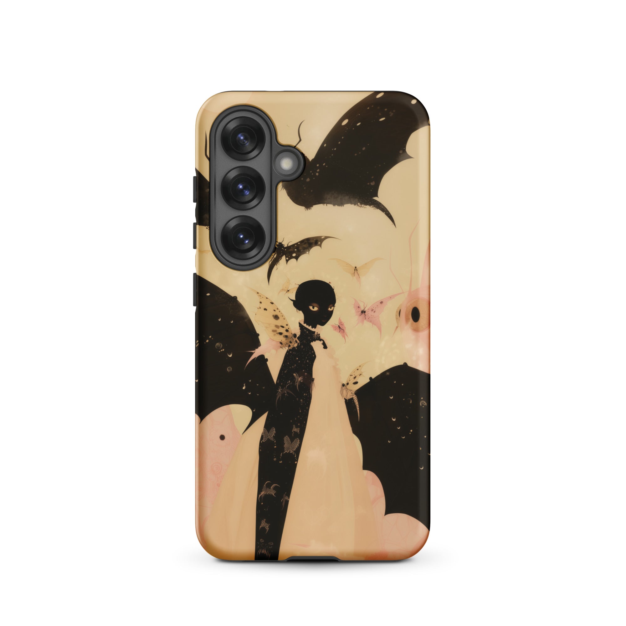 Butterfly Effect Surreal Metamorphosis Art Samsung Case, Galaxy S25 / Matte, Phone Case Gothic Style Illustration Winged Creature