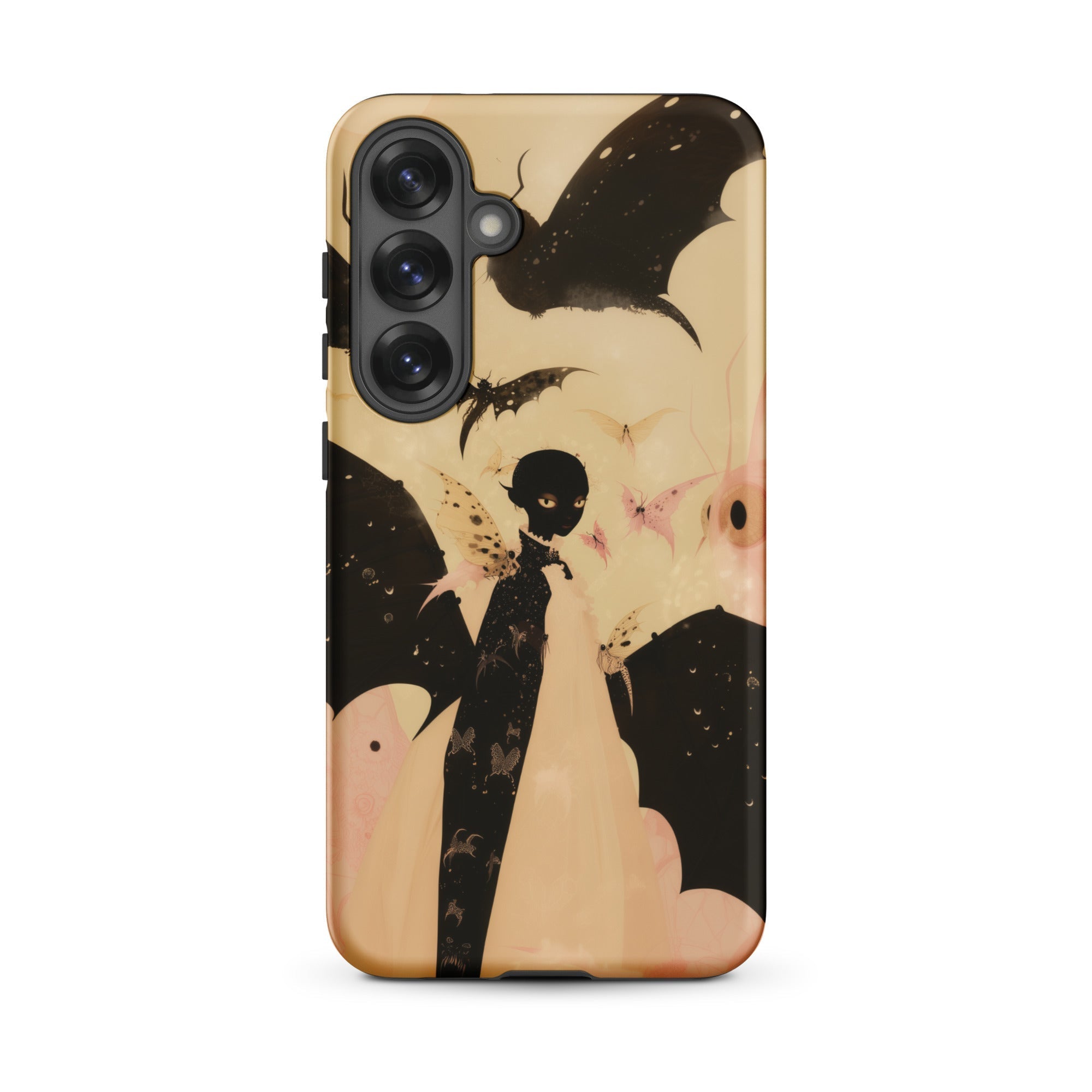 Butterfly Effect Surreal Metamorphosis Art Samsung Case, Galaxy S25 Plus / Matte, Smartphone Spooky Bat Themed Case