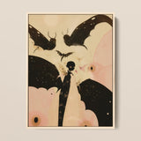 Butterfly Effect - Surreal Metamorphosis Framed Canvas, 12x16’’ / 31x41cm / Natural Floating Frame, Framed Artwork Whimsical Dark Fantasy