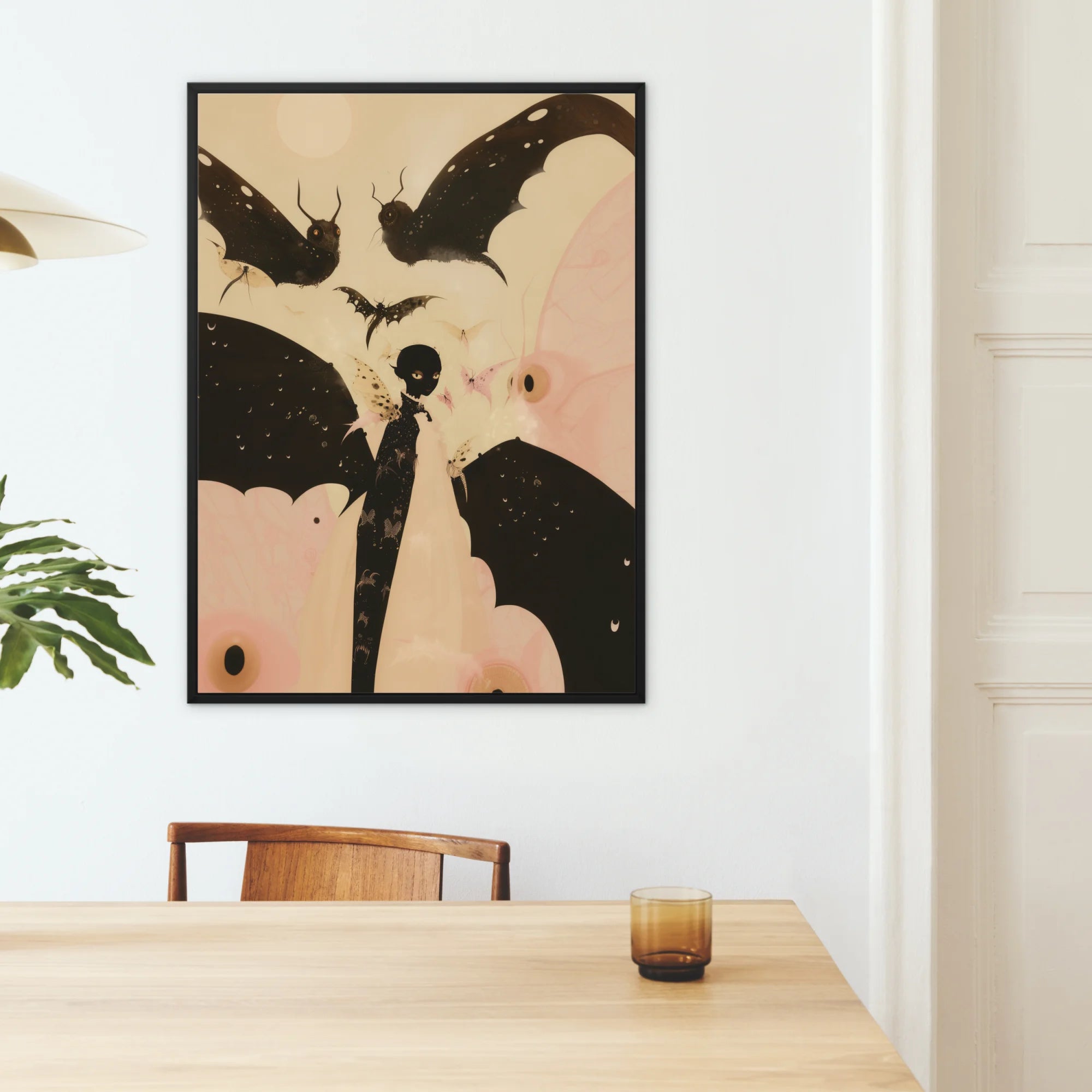 Butterfly Effect - Surreal Metamorphosis Framed Canvas, Framed Bat Artwork