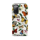 Butterfly & Moth - Paul Gervais Samsung Case, Galaxy S20 Fe / Matte, White Phone Case Vibrant Butterfly Floral Pattern