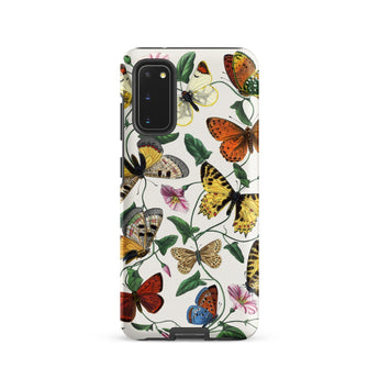Butterfly & Moth - Paul Gervais Samsung Case, Galaxy S20 / Matte, White Smartphone Case Colorful Butterfly Floral Pattern