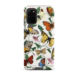 Butterfly & Moth - Paul Gervais Samsung Case, Galaxy S20 Plus / Matte, White Phone Case Colorful Butterfly Floral Pattern