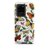Butterfly & Moth - Paul Gervais Samsung Case, Galaxy S20 Ultra / Matte, White Smartphone Case Colorful Butterfly Floral Pattern