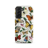 Butterfly & Moth - Paul Gervais Samsung Case, Galaxy S21 / Matte, White Smartphone Case Colorful Butterfly Floral Pattern
