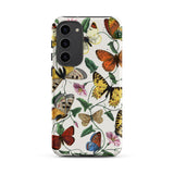 Butterfly & Moth - Paul Gervais Samsung Case, Galaxy S23 Plus / Matte, White Smartphone Case Adorned Vibrant Pattern Butterflies Green