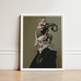 Framed Portrait Person Elaborate Ornate Attire Intricate Dragon-like Gay Dragon Prince, Illustrious, Face Cadmus