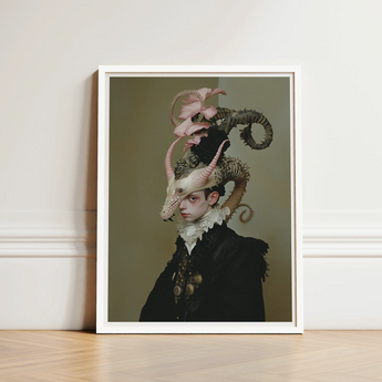 Framed Portrait Person Elaborate Ornate Attire Intricate Dragon-like Gay Dragon Prince, Illustrious, Face Cadmus