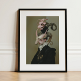 Cadmus - Gay Dragon Prince Art Print / Canvas Framed Art Print Person Dark Ornate Attire Elaborate Gay Dragon Prince, Illustrious Dragon,