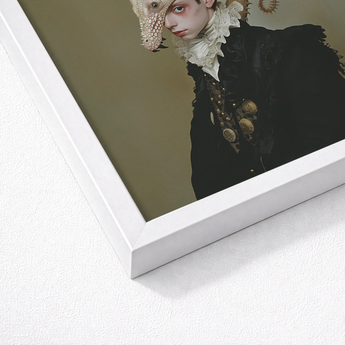 White Framed Art Print Person Dark Historical Attire Gay Dragon Prince, Illustrious, Face Cadmus