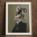 Cadmus - Gay Dragon Prince Art Print / Canvas Wooden Framed Portrait Person Elaborate Headdress Ruffled Collar Gay Dragon Prince,