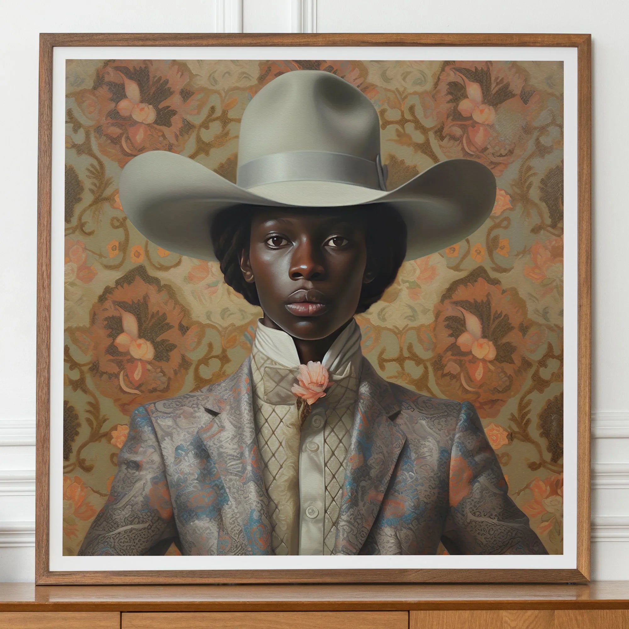 Caesar - Gay Black Cowboy Art Print - African Queerart Dandy - 30’x30’ - Posters Prints & Visual Artwork - Aesthetic Art