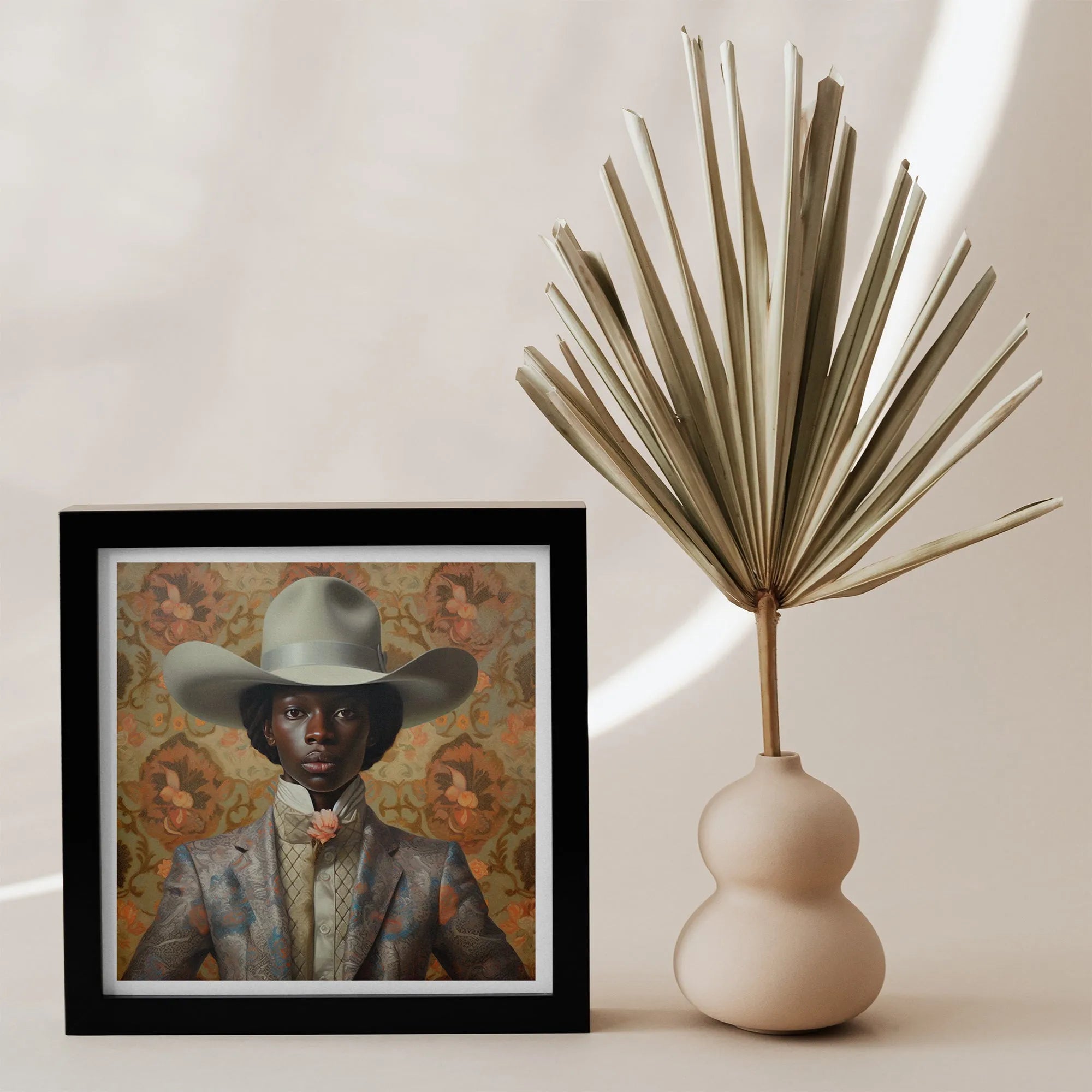 Caesar - Gay Black Cowboy Art Print - African Queerart Dandy - 12’x12’ - Posters Prints & Visual Artwork - Aesthetic Art