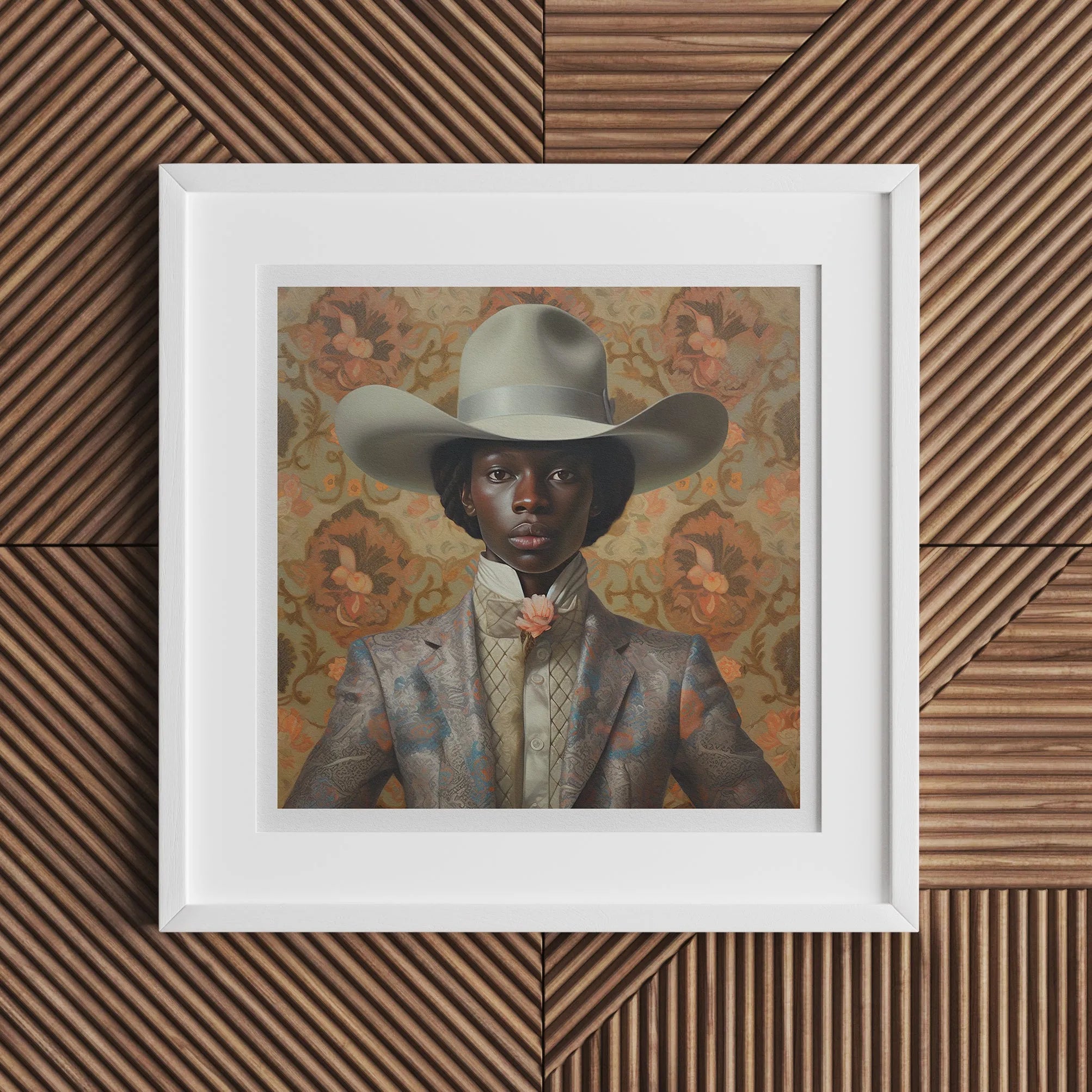 Caesar - Gay Black Cowboy Art Print - African Queerart Dandy - 20’x20’ - Posters Prints & Visual Artwork - Aesthetic Art